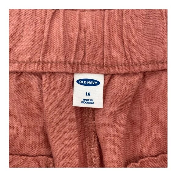 Old Navy Womens Linen Blend Paperbag Waist Shorts Size 16 Pink - Picture 4 of 6